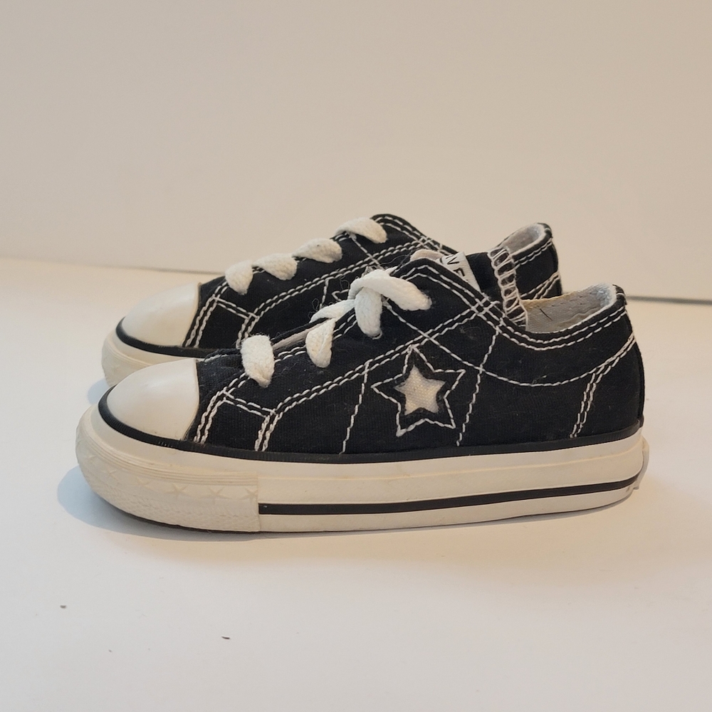 RARE Converse One Star Vintage canvas Black 90's  Size 5 kids youth baby toddler